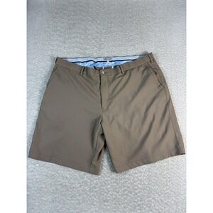 Peter Millar Shorts Mens 42 Brown Khaki Performance Golf Chino 100% Polyester‎